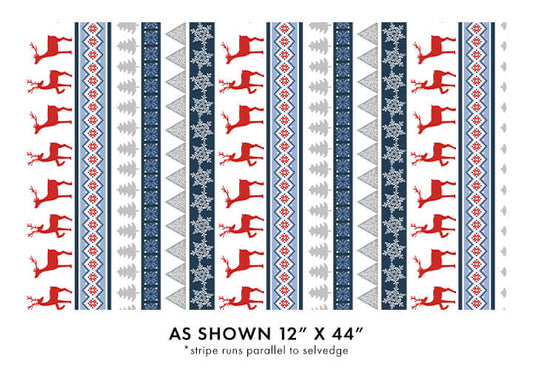 Nordic Cabin - Deer Stripe - Blue