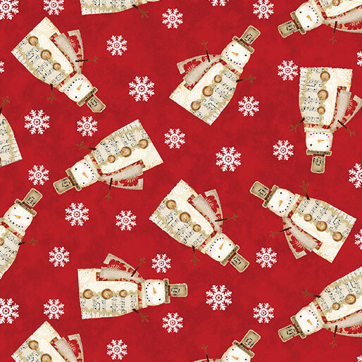 White Christmas - Musical Snowman - Red (3-Yard Pack)