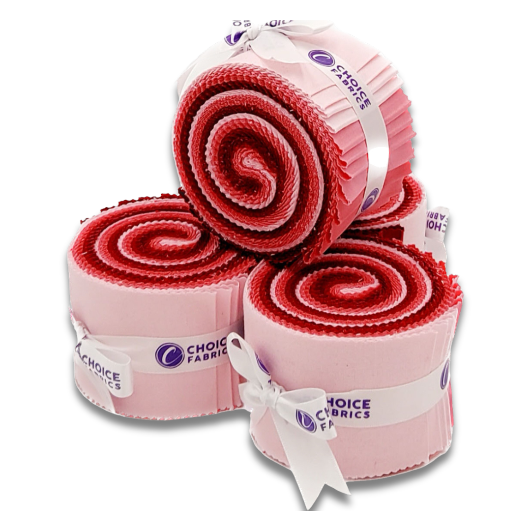 Supreme Solids - 2.5" Roll - Shades of Pink & Red (20 cuts)