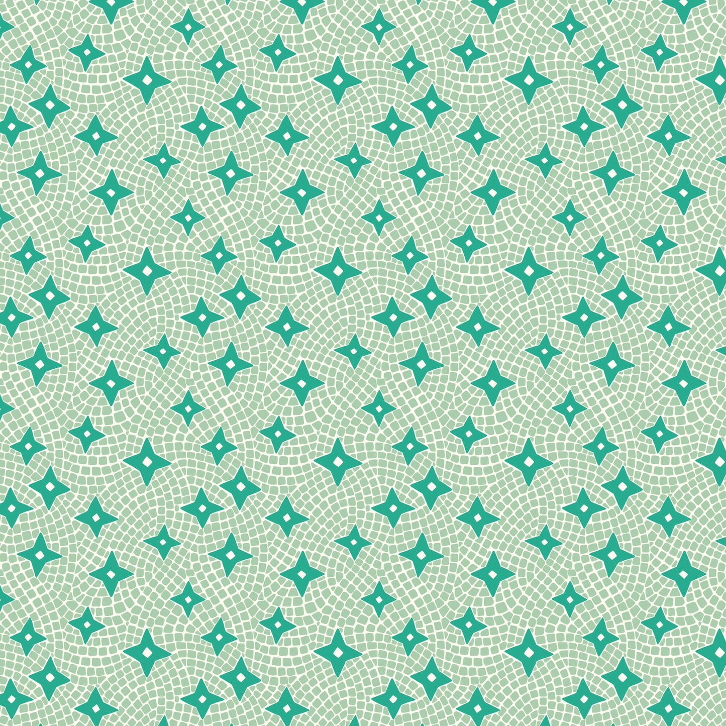 Bohemian Paradise - Tiles and Stars - Green