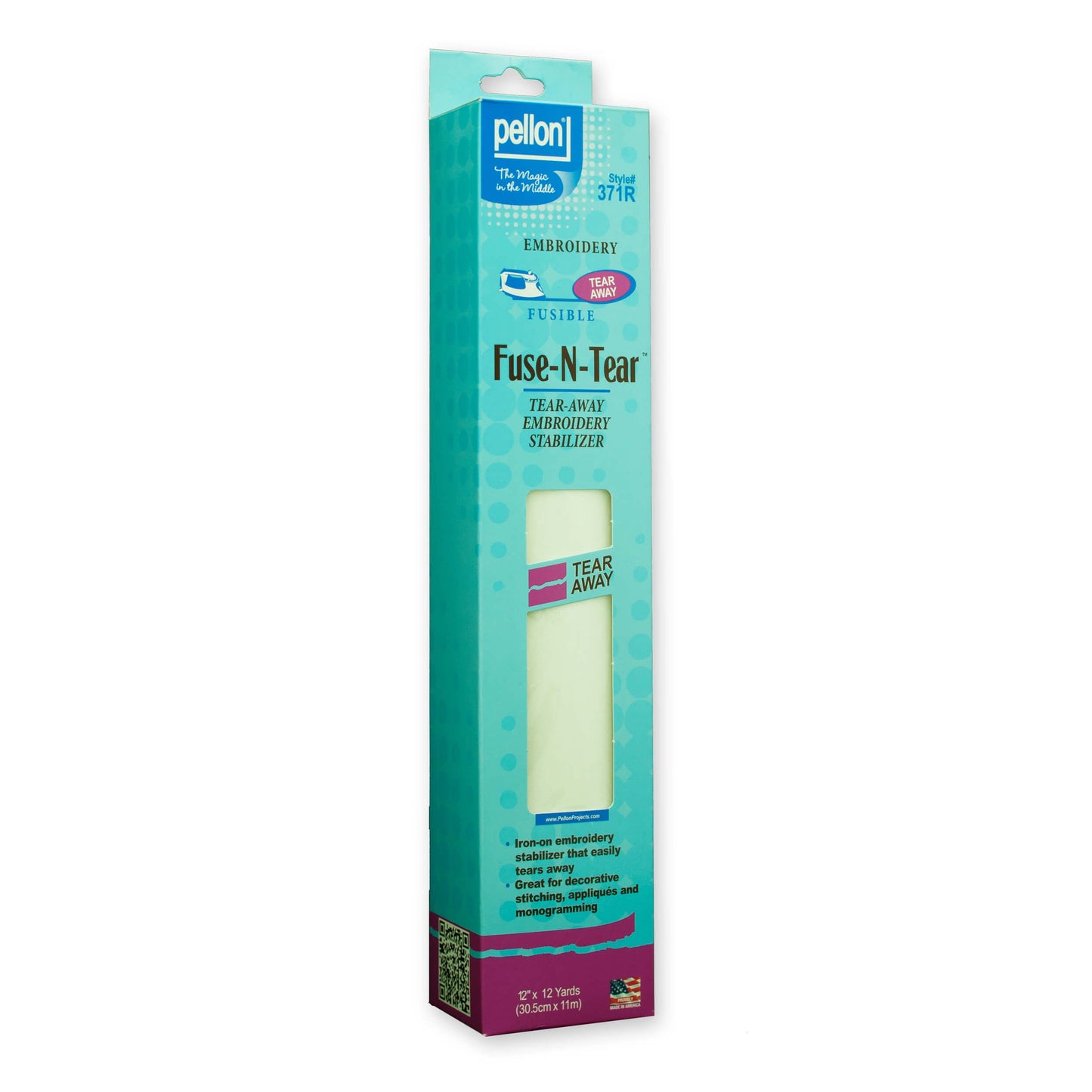 Pellon® 371 Fuse-N-Tear® Fusible Stabilizer – 12" x 12 Yard Package – White