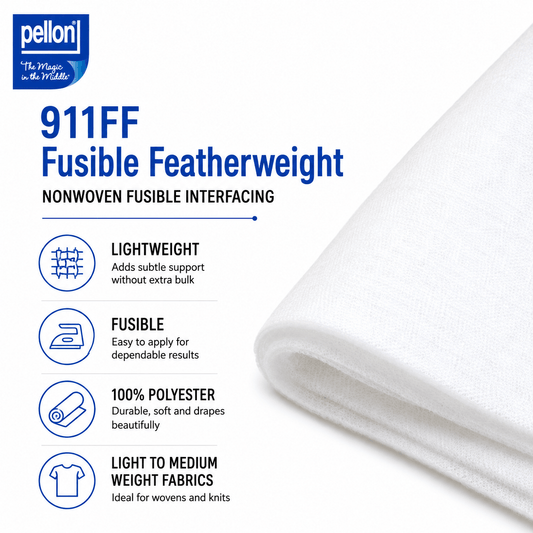 Pellon® 911FF Fusible Featherweight Interfacing – 20" x 10 yard Bolt (White)