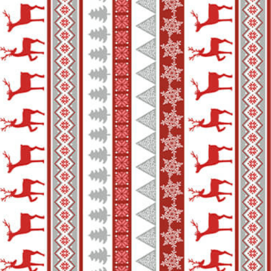 Nordic Cabin - Deer Stripe - Red (3-Yard Pack)