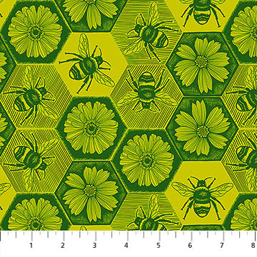 Indelible Ink Busy Citrus Cotton 44"/45" Fabric Per Yard