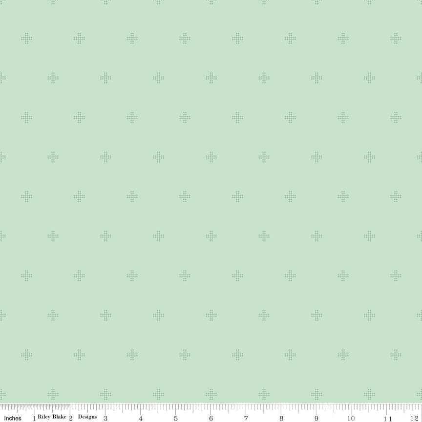 Sunsetridge - Crosses - Mint (3-Yard Pack)