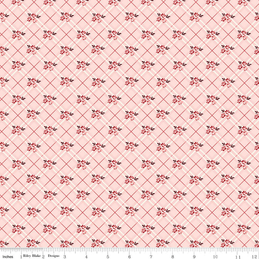 Love You Always - Floral Plaid - Pink (3-Yard Pack)