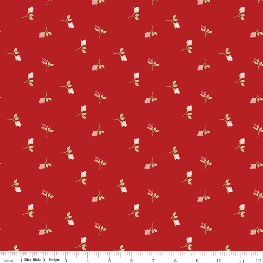 Sew in Love - Rosebuds - Red (3-Yard Pack)