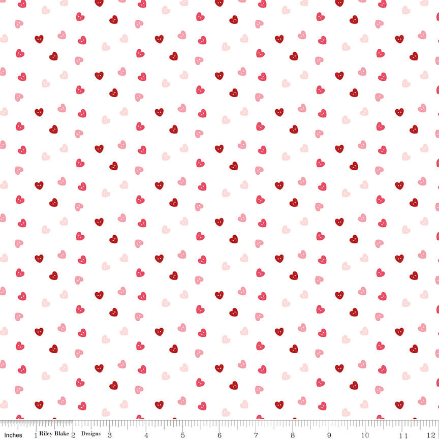 Sew in Love - Hearts - White