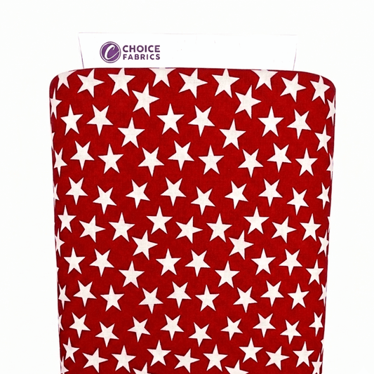 Patriotic Stars 108" Supreme Backings - Large White Stars on Red