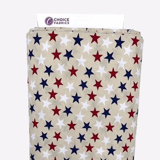 Patriotic Stars 108" Supreme Backings - Large Stars on Cream (3-Yard Pack)