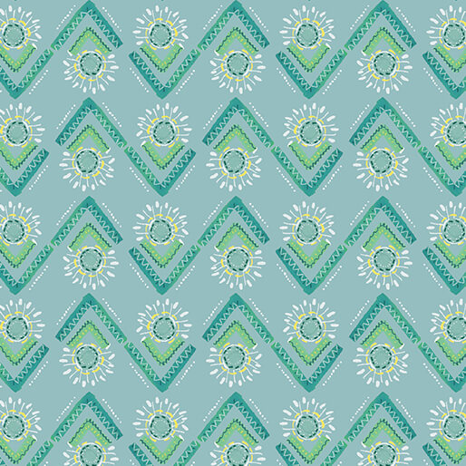 A Heart Led Life - Flower Spray - Teal (3-Yard Pack)