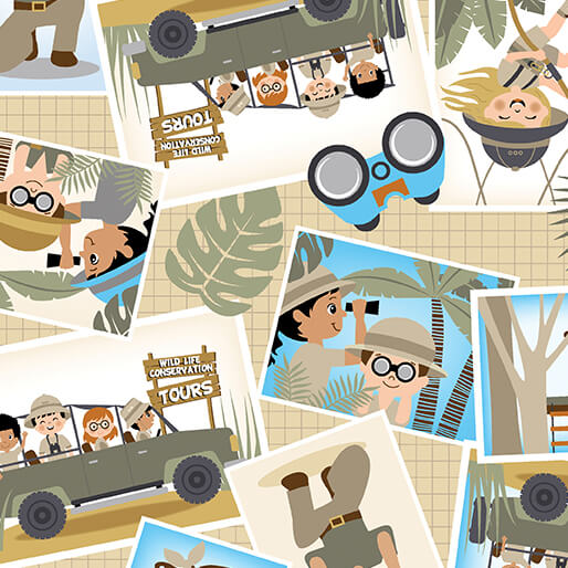 Safari Adventure - Safari Greetings - Sand (3-Yard Pack)