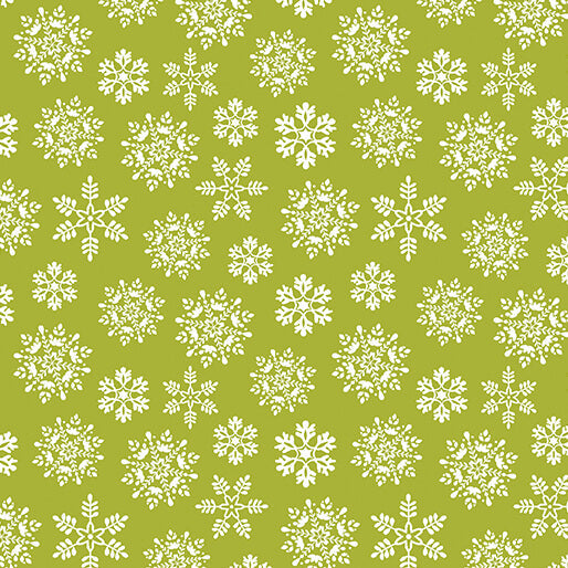 Nordic Cabin - Snowflakes - Lime (3-Yard Pack)