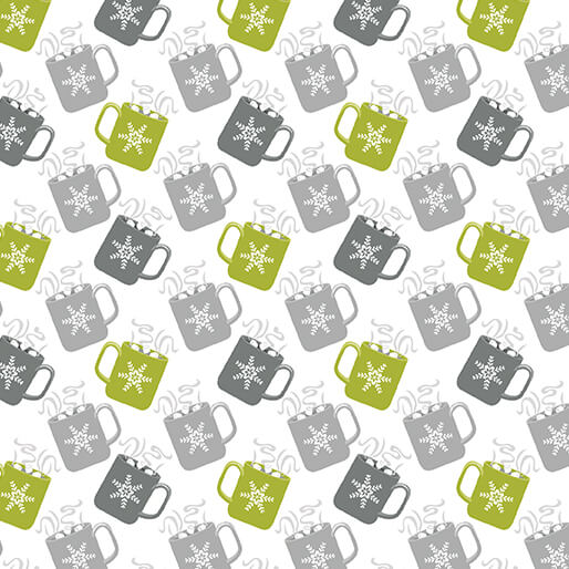 Nordic Cabin - Nordic Mugs - Lime/Grey Metallic (3-Yard Pack)