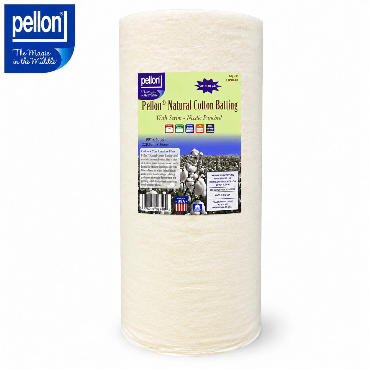 Pellon® Natural Cotton Batting With Scrim 90" x 40 Yard Roll