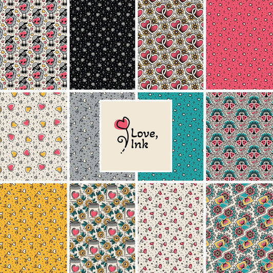 Love, Ink by Cloud9 - 5x5 Charm Pack (42 Squares)