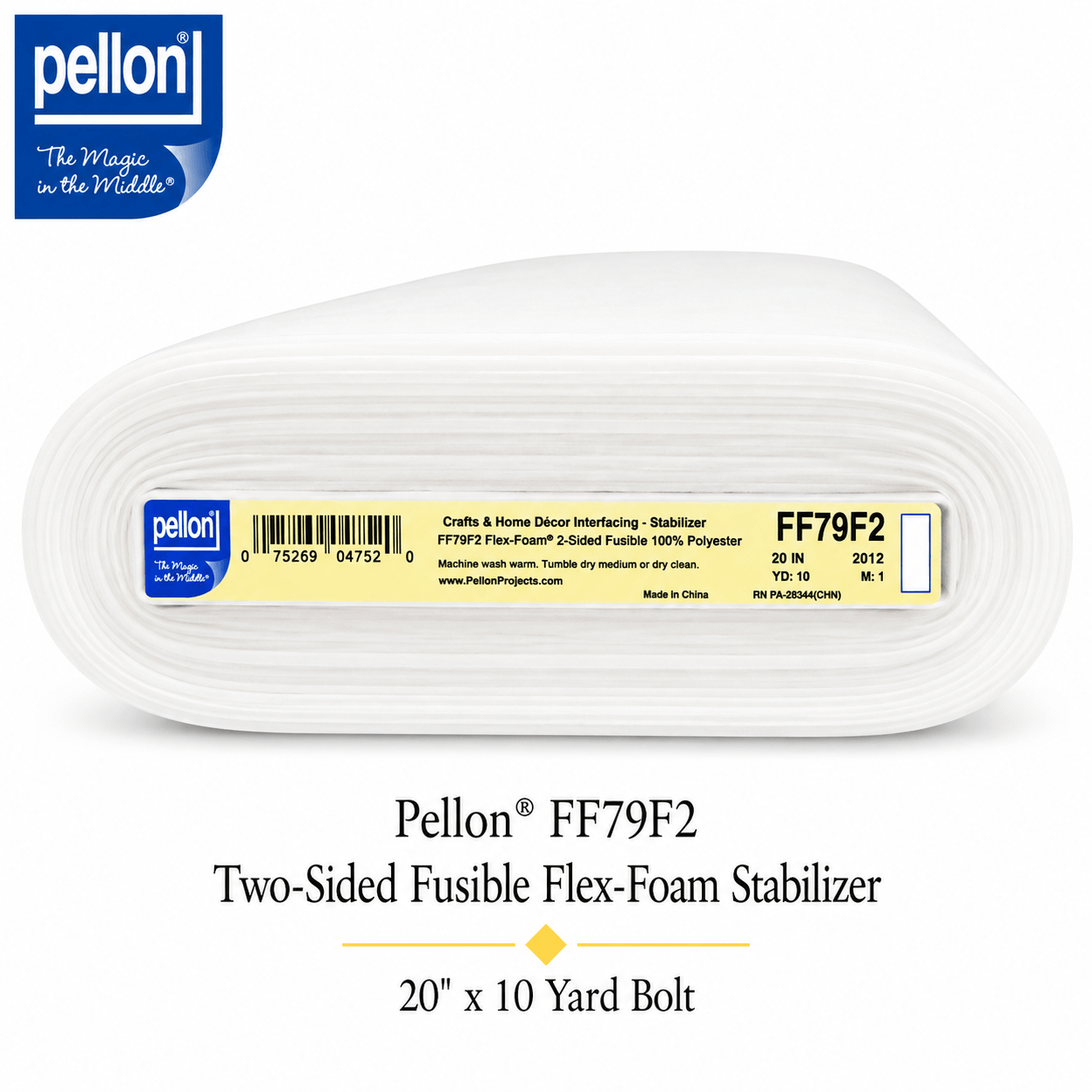 Pellon® FF79F2 Two-Sided Fusible Flex-Foam Stabilizer – 20" x 10 Yard Bolt