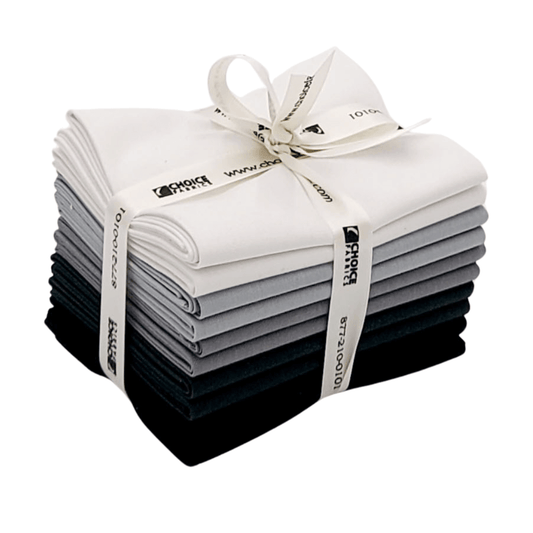 Supreme Solids - Fat Quarter Bundle - 10 pack (White/Grey/Black)