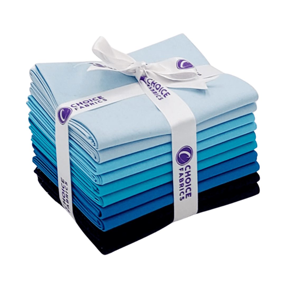 Supreme Solids - Fat Quarter Bundle - 10 pack (Shades of Blue)