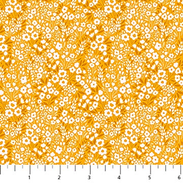 Gold Flora Vista Pocket Posies Cotton 44"/45" Fabric Per Yard