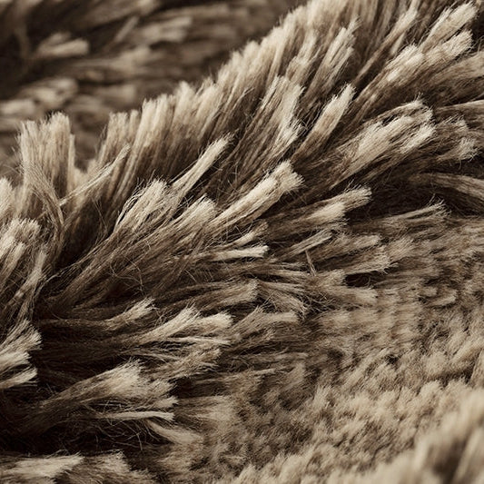 Luxe Cuddle Frosted Shaggy Brown/Beige 58"/60" Fabric per yard