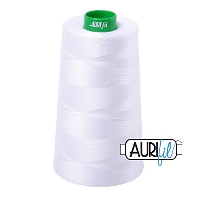 Aurifil Mako 40 wt Cotton Thread 5,140 yd Cone - White