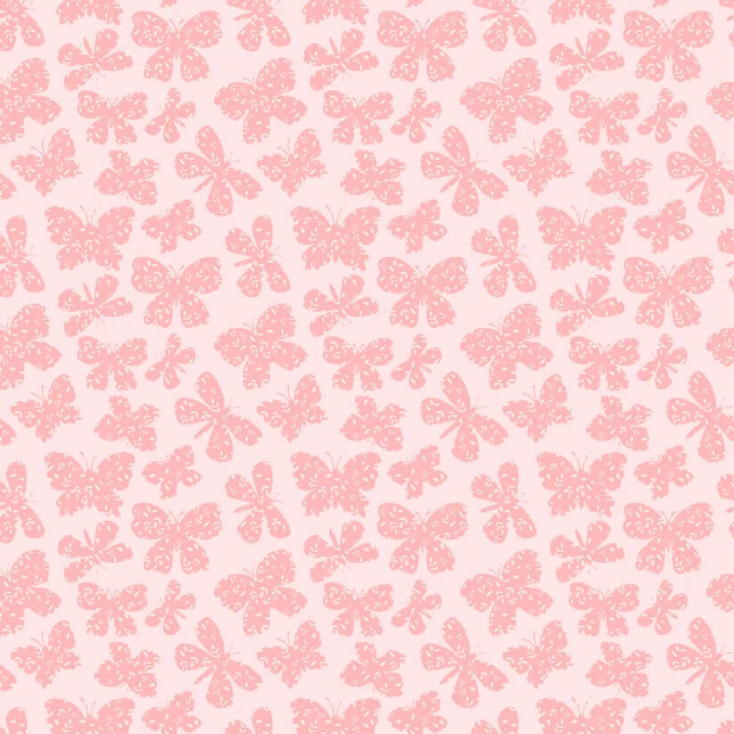 Painted Blossoms - Scattered Butterflies - Pink