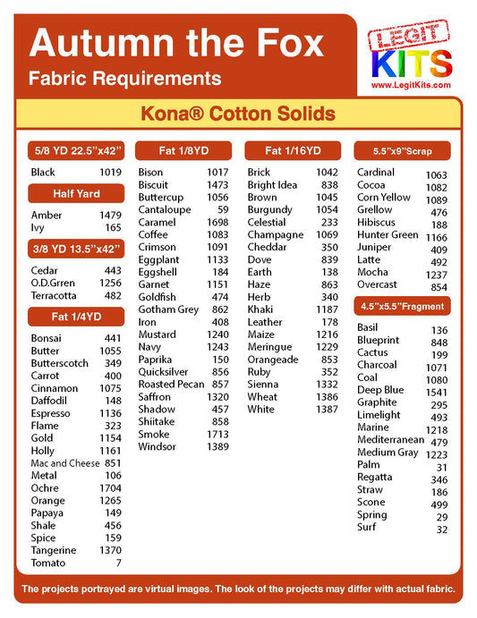 Autumn the Fox Quilt Kit