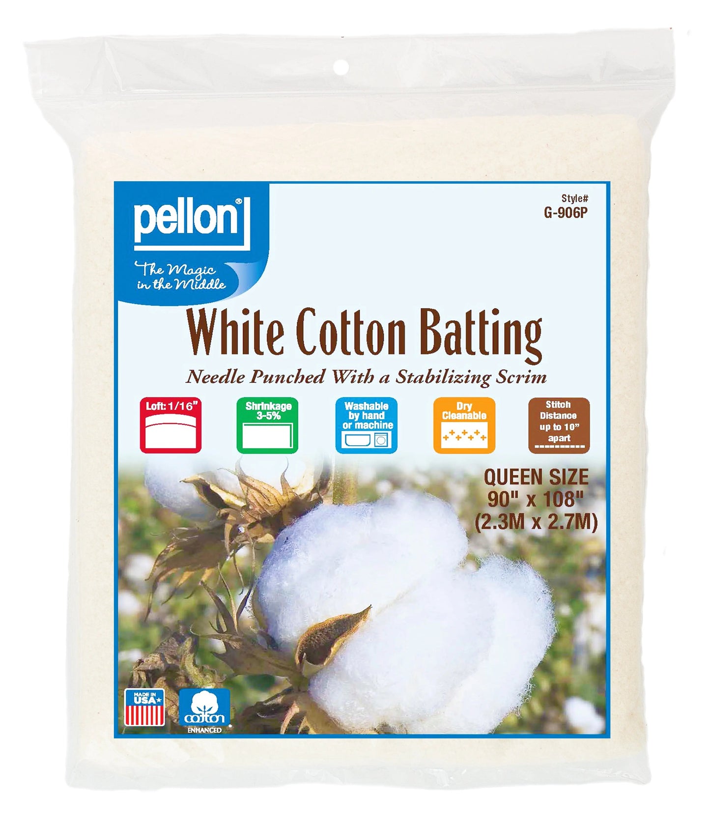 Pellon® Natural Cotton Batting With Scrim 90" x 6 yard Bolt
