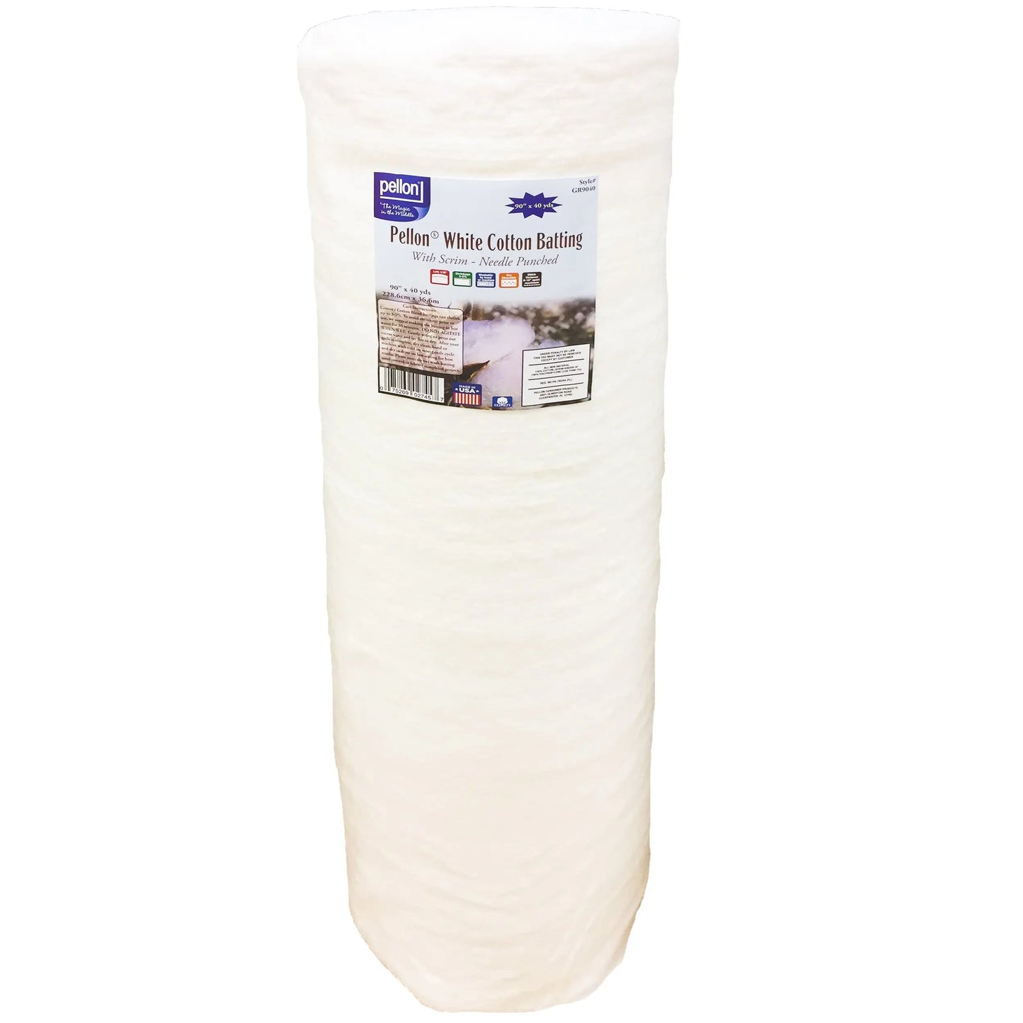 Pellon® White Cotton Batting With Scrim 90" x 40 yard Roll