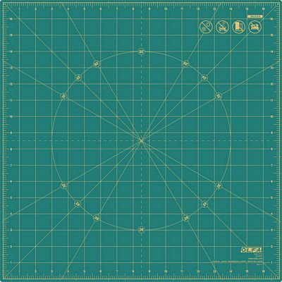 OLFA Rotating Self-Healing Cutting Mat Green 17 in x 17 in