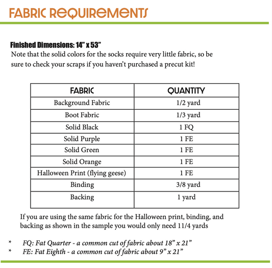 Witch's Feet Quilted Table Runner Pattern