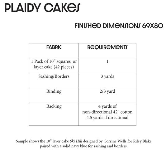 Plaidy Cakes 10" Squares Quilt Pattern