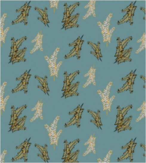 Safari Dreams - Ferns - Blue (3-Yard Pack)