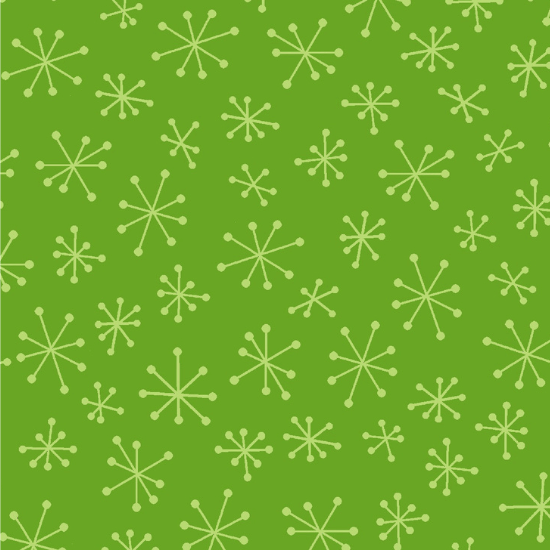 Simply Prints - Tossed Snowflake - Green (3-Yard Pack)