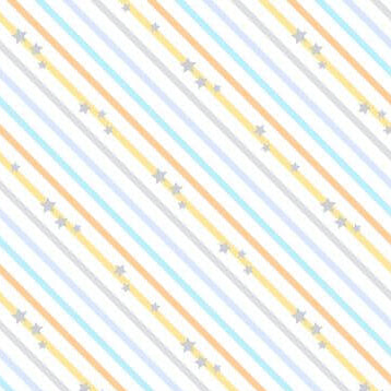 Baby's Adventure - Diagonal Stripe - White