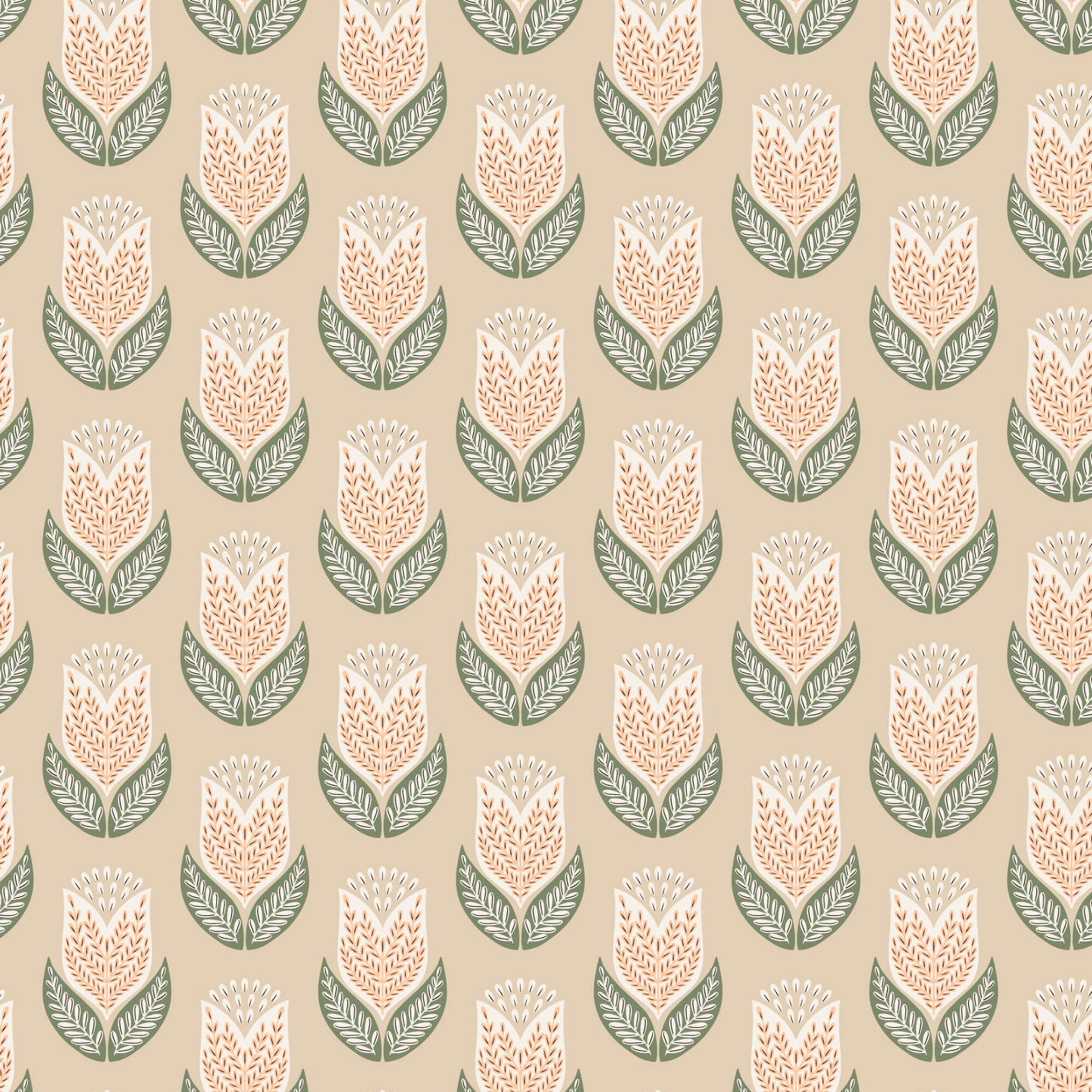 Honey Garden - Tulips - Tan (3-Yard Pack)