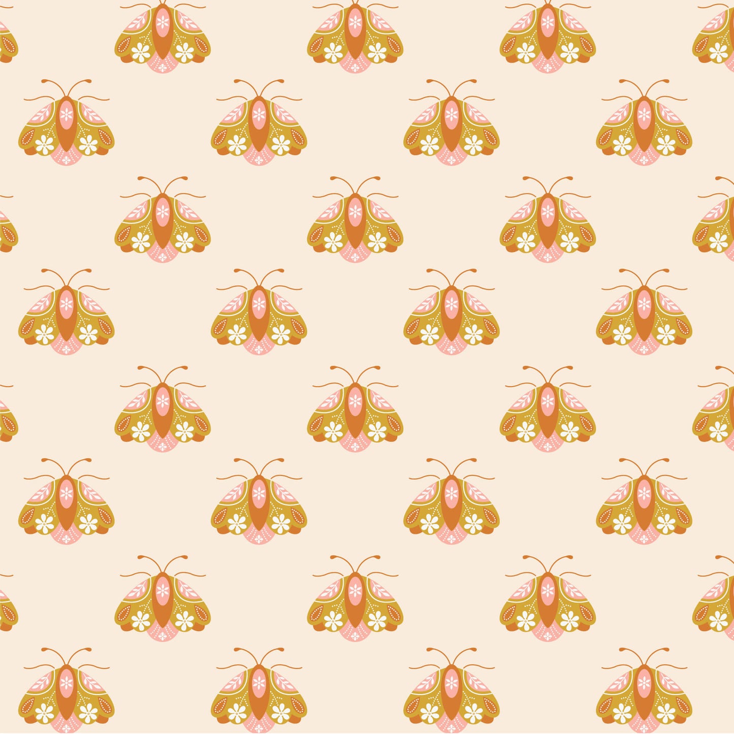 Vintage Charm - Little Moth - Ivory (3-Yard Pack)