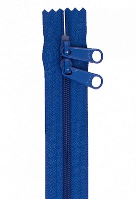 30" Double-Slide Handbag Zipper, Blastoff Blue