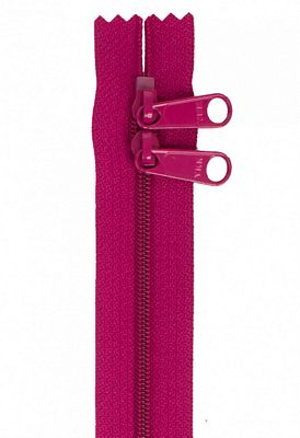 30" Double-Slide Handbag Zipper, Wild Plum