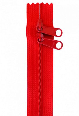 40" Double-Slide Handbag Zipper, Atom Red