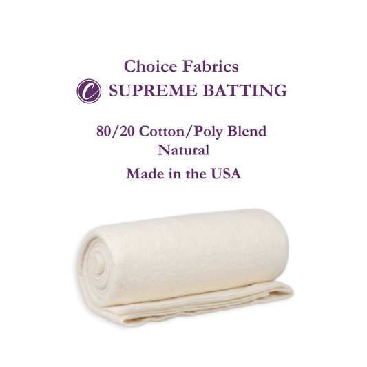 Choice Supreme Batting - 80/20 Cotton/Poly Blend - Queen (93" x 108")