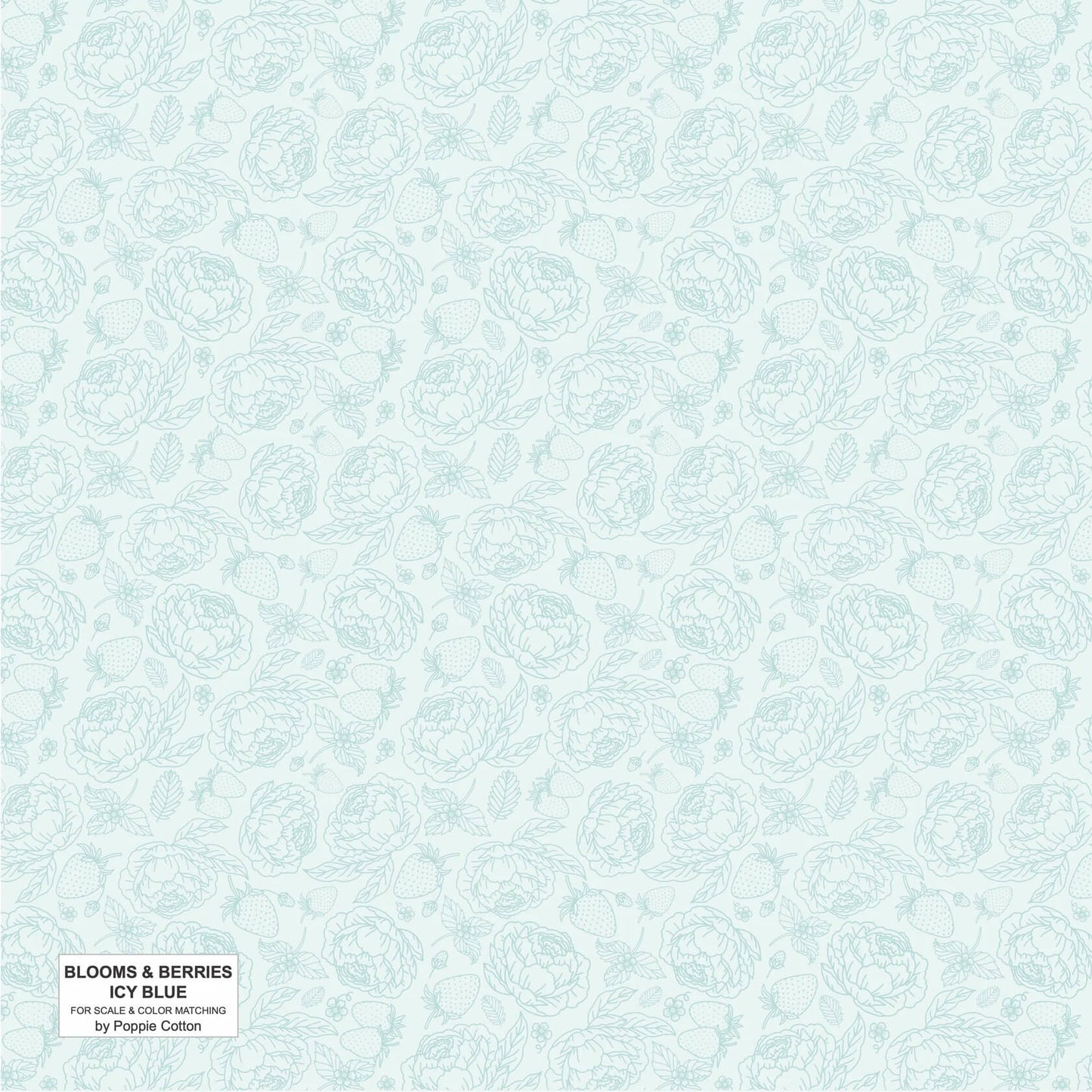 Blooms and Berries - Icy Blue Light Teal
