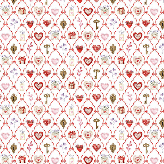 Digital Cuddle Multi Key To My Heart 58" - 60" Fabric per yard