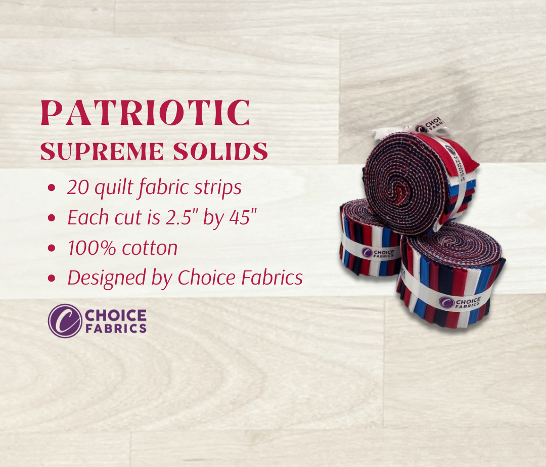 Supreme Solids - 2.5" Roll - Patriotic (20 cuts)