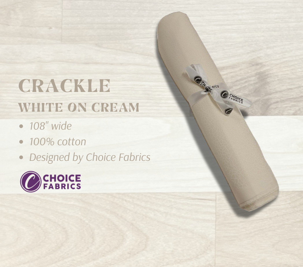 Tone on Tone 108" Supreme Backings - White on Cream - Crackle
