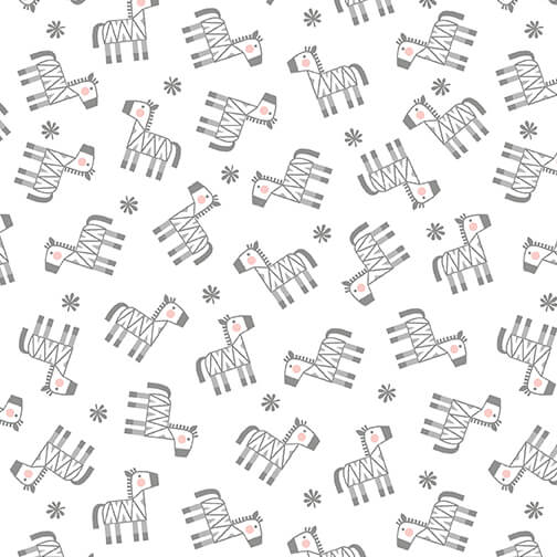 Snuggle in the Jungle Flannel - Baby Zebra - White