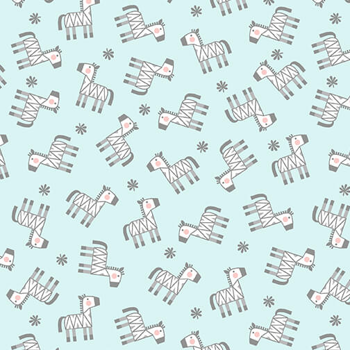 Snuggle in the Jungle Flannel - Baby Zebra - Turquoise