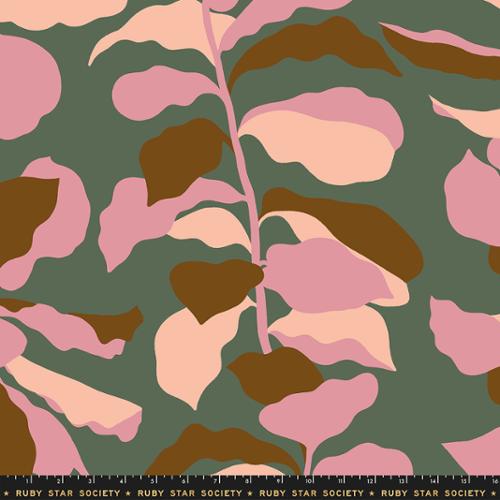 Calathea Deep Moss Cotton 108" Wideback Fabric Per Yard