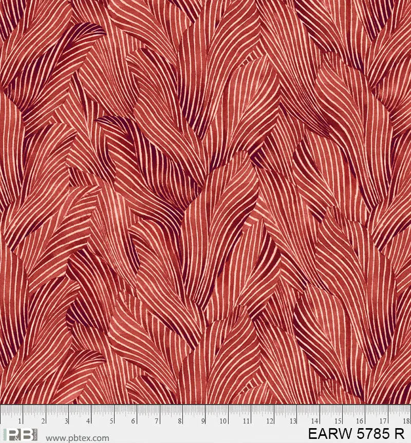Earth Tones Red Leaf Cotton 108" Wideback Fabric per yard